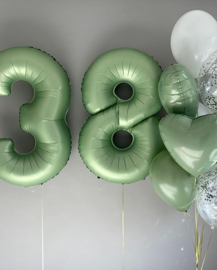 Number Balloons - 40 Inch Olive Green 1 Balloon for 1st Birthday Party Decorations