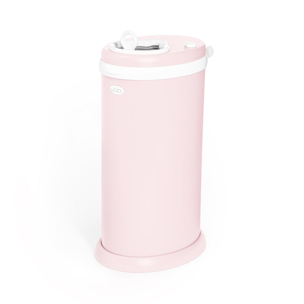 Ubbi Steel Diaper Pail - Odor Locking Design, No Special Bag Needed | Award-Winning Blush Pink
