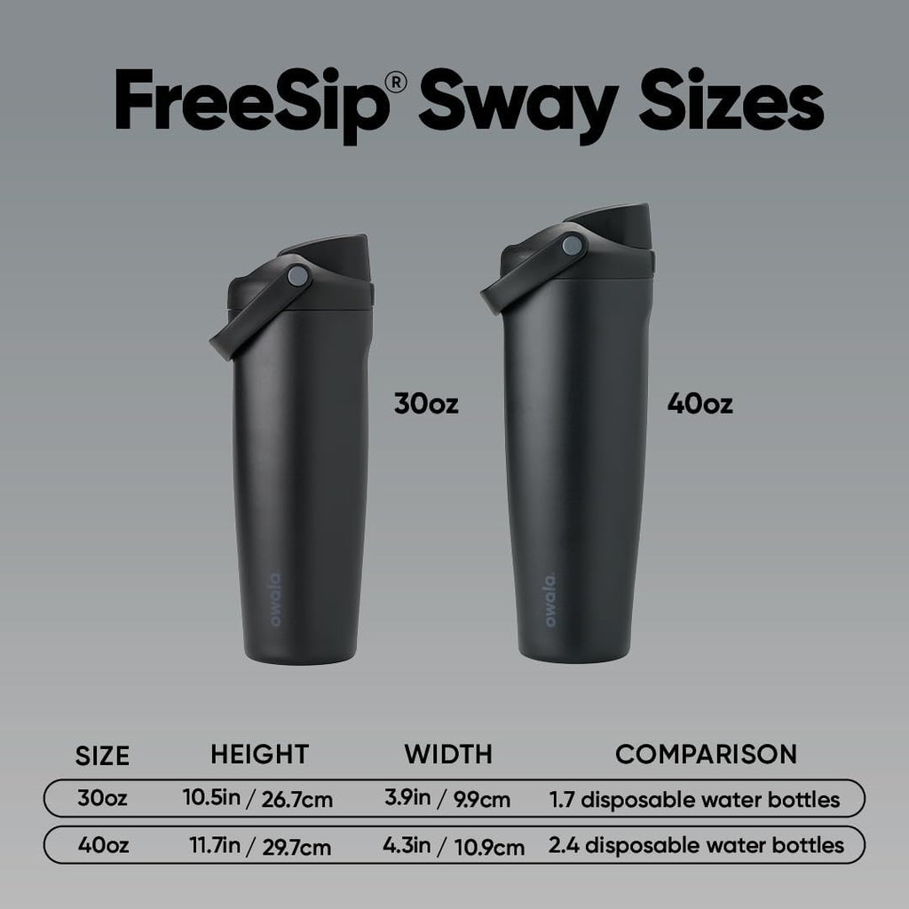 Owala FreeSip Sway Insulated Stainless Steel Water Bottle - 30oz, BPA Free, Leak Proof, Two-Way Spout