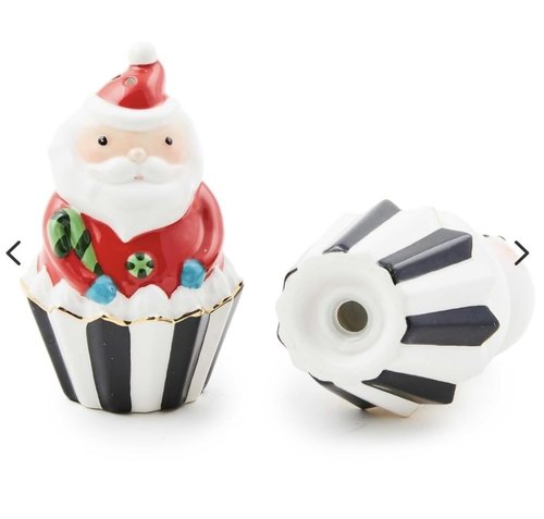 MacKenzie-Childs Bake Shop Santa & Snowman Salt & Pepper Set