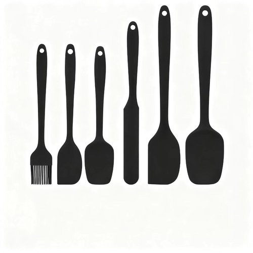 Silicone Spatula(6-piece set) High Temperature Resistant, Food Grade Silicone, Dishwasher Safe, for Baking and Cooking