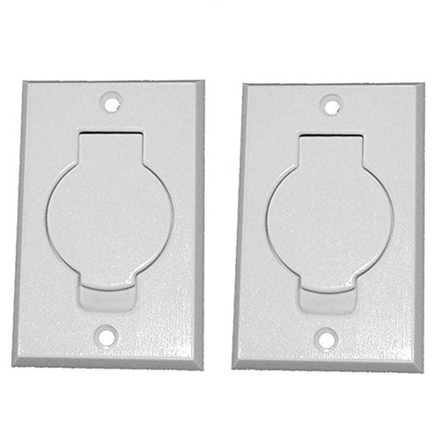Pokin (2) Central Vacuum White Inlet Valves for Beam Central Vac - White Round Door