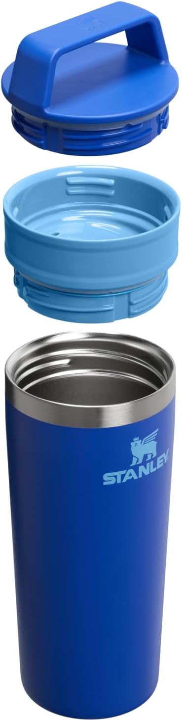 STANLEY Cafe To Go Travel Mug - 16 oz Insulated Stainless Steel Tumbler | Leakproof Lid | Cobalt