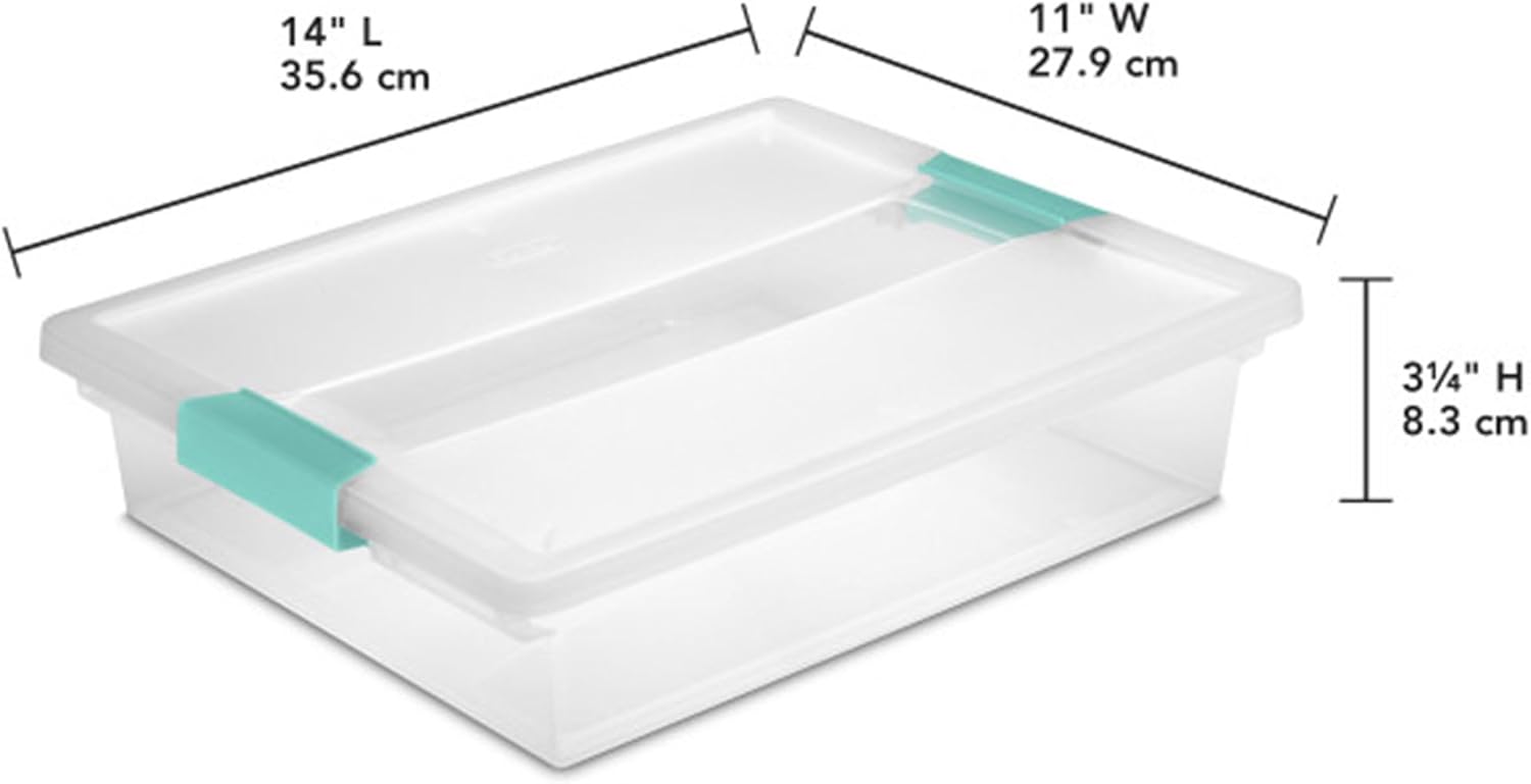 Sterilite 18-Pack Clip Box - Clear Storage for Crafts, Supplies & Office Items - Large Size
