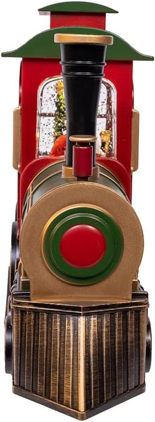 Kurt Adler 7.625" Battery Operated LED Lighted Santa Train with Spinning Glitter Water