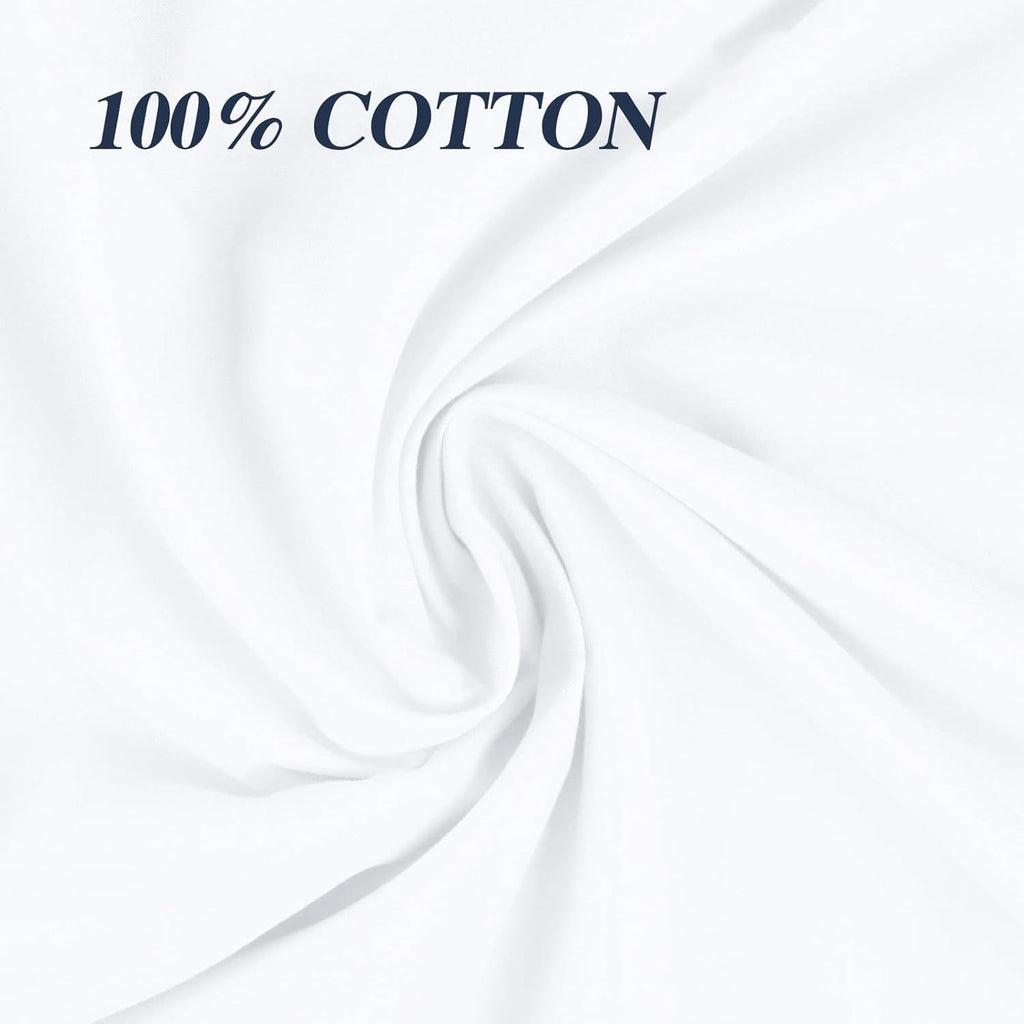 Nuzzle Pillow Cases - King Size 100% Cotton Pillow Covers | Soft 300 Thread Count, White 20 x 36 Inches