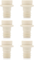 WOTOR Wine Stoppers Vacuum, Wine Saver, Wine Pump Vacuum Stoppers, Wine Preserver, Reusable Bottle Sealer Keeps Wine Fresh (Cream, 6 Pieces)