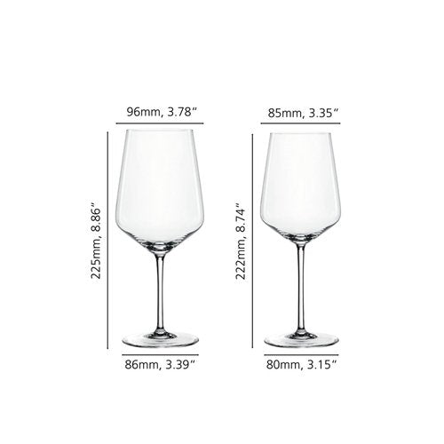 Spiegelau Style Red and White Wine Glasses, Modern Stemmed Wine Glasses, Elegant Glassware for Dinner Parties, Home Bar Cart Accessories, Hosting Essentials, and Wedding Gifts, Set of 12