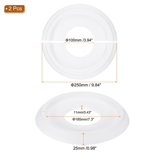 PATIKIL Ceiling Medallion, 2 Pcs 10" OD x 4" ID PU Decorative Ceiling Light Medallion Chandelier Medallion Split Ceiling Light Cover Plate for Ceiling Light Fixtures Fans, White