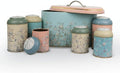 Maria Roma 7-Piece Kitchen Canister Set - Vintage Bread Box, Sugar, Coffee & Tea Containers
