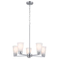 Kichler Stamos 5-Light Chandelier, Modern Ceiling Light Fixture for Living Room, Dining Room, Bedroom, or Foyer, In Brushed Nickel, (24" W x 15")