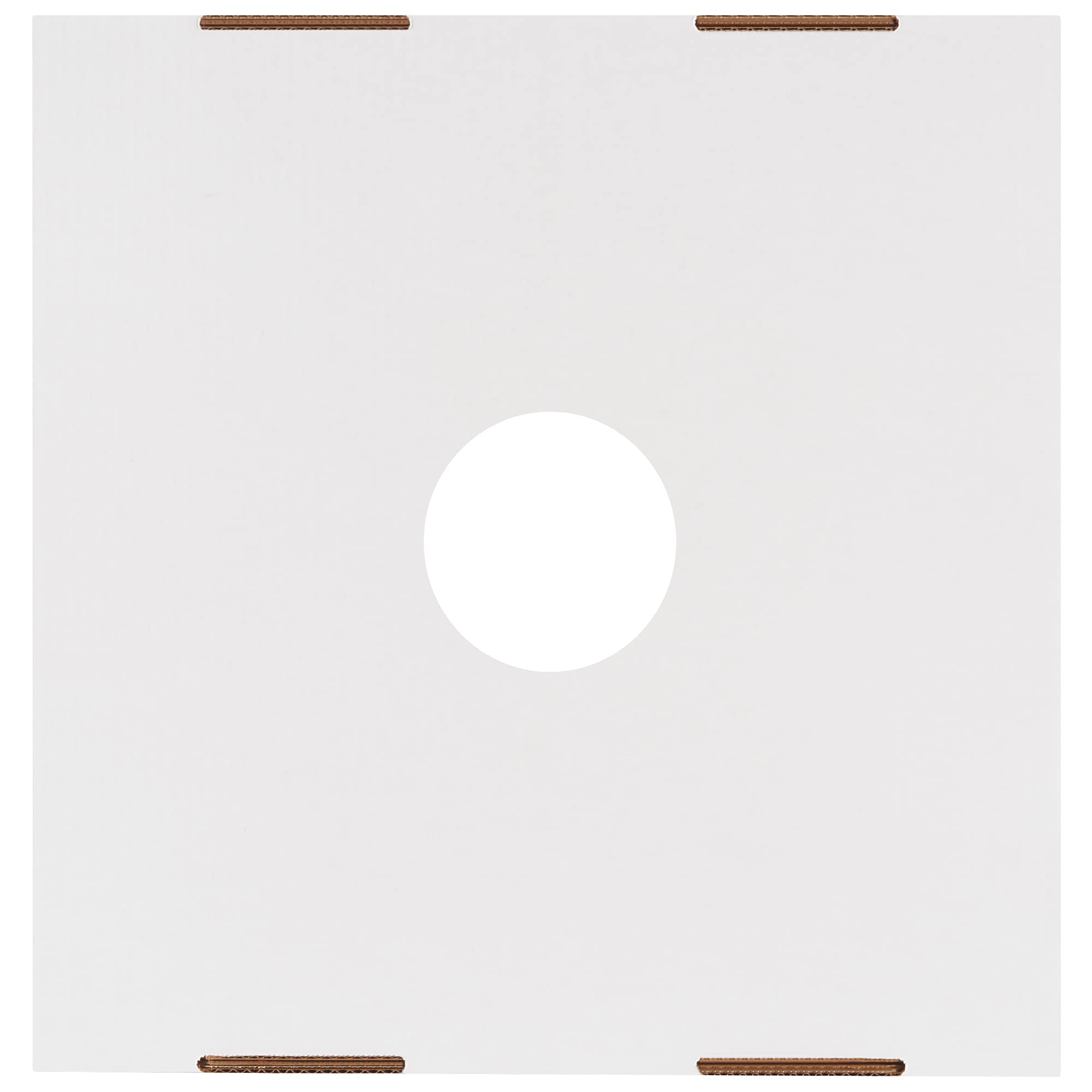 Box USA 40 or 50 Gallon Corrugated Cardboard Trash Can and Recycling Bin Lids with Hole (10-Pack) 18" L x 18" W x 3" H, White, Reusable and Disposable Garbage Lid for Parties and Outdoor Events