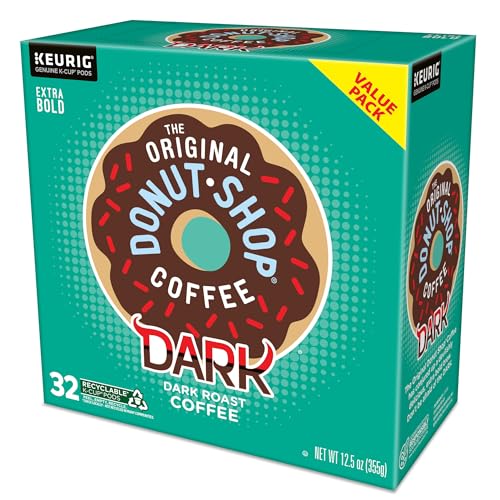 The Original Donut Shop Dark, Keurig Single Serve K-Cup Pods, Dark Roast Coffee Pods, 32 Count