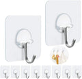FOTYRIG Heavy-Duty Adhesive Hooks - 15lb Max Capacity | 180° Rotating Wall Hangers - 10 Pack for Home & Office