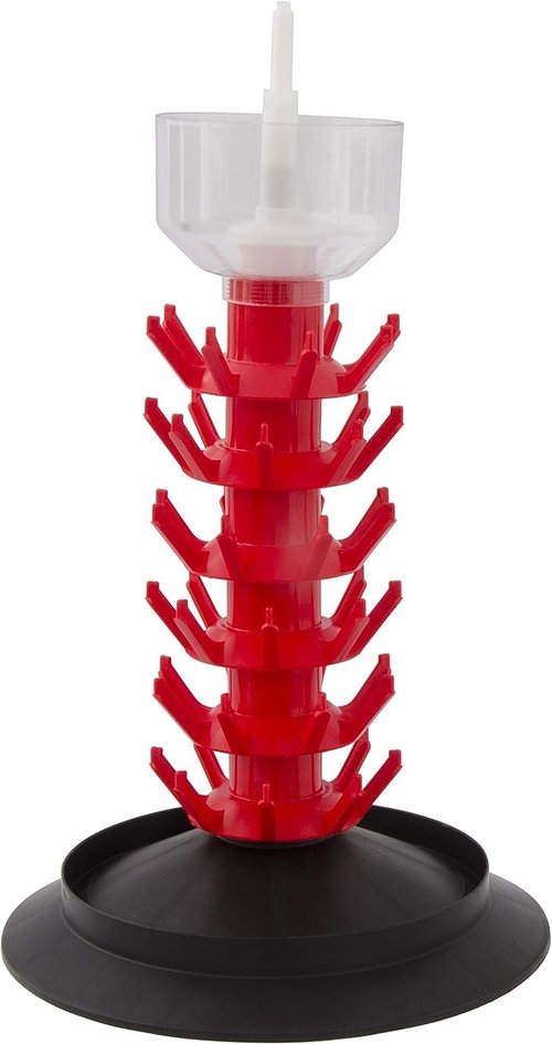 North Mountain Supply Screw Type Bottle Drainer/Drying Tree 50 Bottles - with Deluxe Bottle Rinser & 1 Pound Pure Oxi Sanitizer