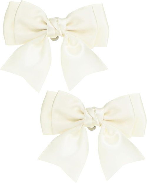 M METERXITY Bow Shoe Clips - Elegant Satin Detachable Buckles for Women | 2-Pack for DIY Decor & Weddings