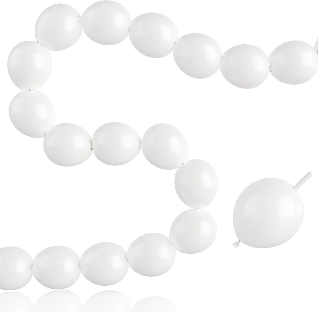 White Linking Balloons by [Brand Name] - 100pcs 6 Inch Quick Link Balloons for Stunning Wedding & Party Decor