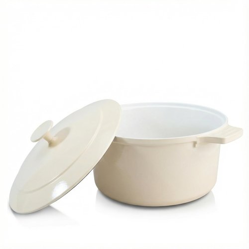 Gotham Steel 5 Qt Dutch Oven Pot with Lid, Nonstick Ceramic Dutch Oven Stock Pot, 10 in 1 Cooking Pot & Dutch Oven for Bread Baking, Lightweight Oven & Dishwasher Safe – Cream