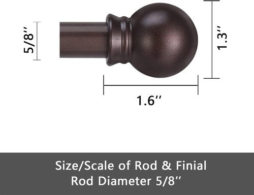 GXOACKJ Heavy Duty Metal Curtain Rod Set - 2 Pack Brown, Adjustable 28 to 78 Inch with Brackets