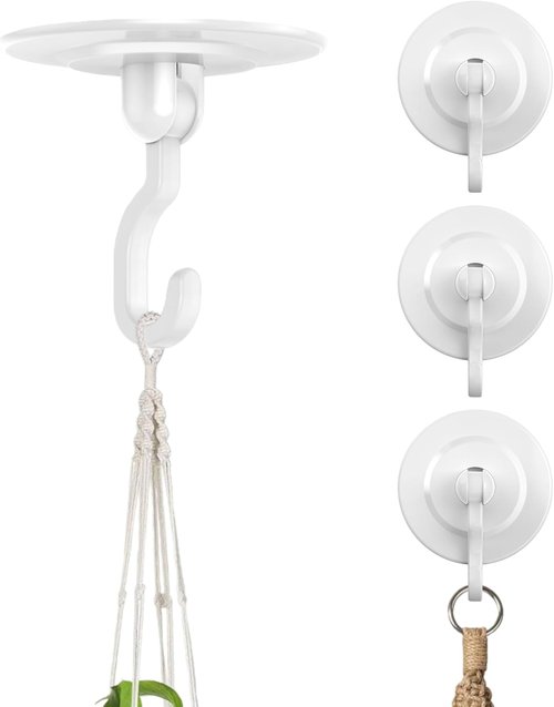 3M Command Hooks - Heavy Duty Adhesive Wall & Ceiling Decor | 4-Pack, 3 lbs Capacity, 360° Swivel