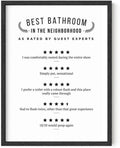 HAUS AND HUES Bathroom Signs - Funny Toilet Decor Wall Art with Black Frame (12x16)