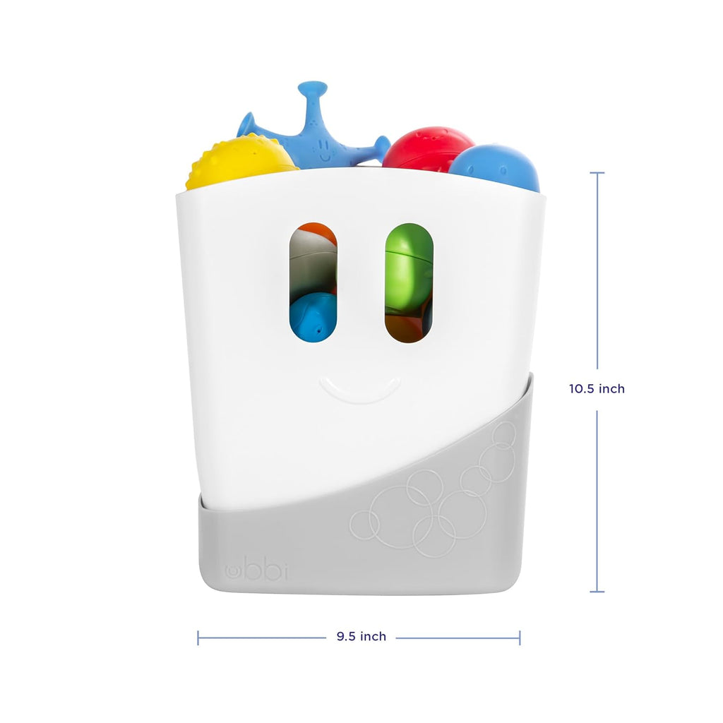 Ubbi Bath Toy Organizer - Freestanding Caddy with Removable Drying Rack | Gray for Toddlers & Babies