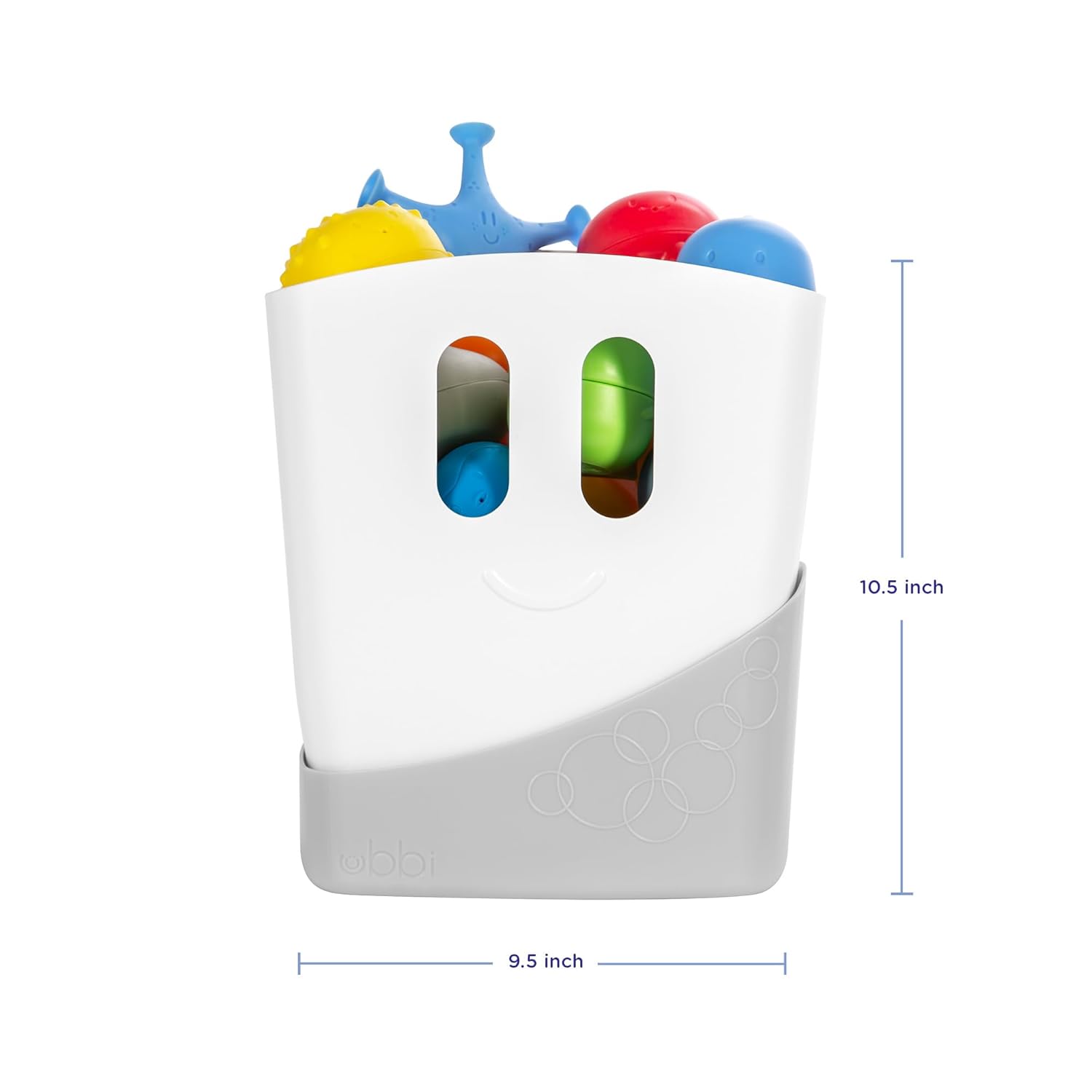 Ubbi Bath Toy Organizer - Freestanding Caddy with Removable Drying Rack | Gray for Toddlers & Babies