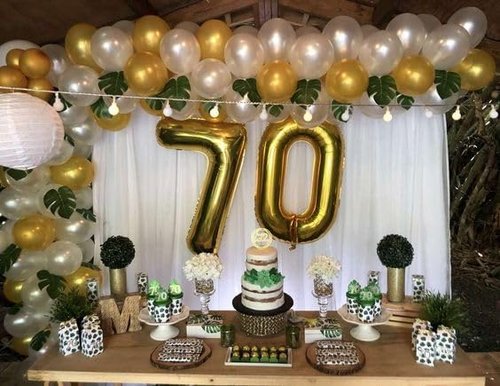 Gold Number 4 Balloon - 40 Inch Giant Foil Decoration for 4th Birthday Party Supplies