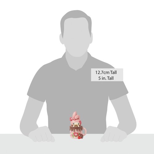 Enesco Sanrio by Jim Shore My Melody in Hot Cocoa Cup Personality Pose Figurine- Stone Resin Hand Painted Crafted Collectible Hello Kitty Figurines Home Decor Statue, 5 Inch