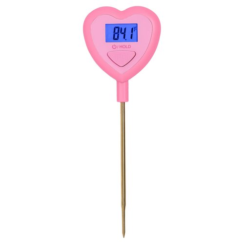Paris Hilton Digital Heart Shaped Thermometer for Cooking, Baking and Grilling, Instant Read in Celsius or Fahrenheit, Pink