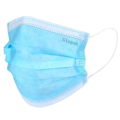 Litepak 2000pcs Premium Disposable Face Mask SOFT 3ply Nose Wire - Blue