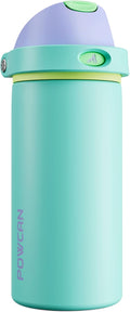 POWCAN Insulated Water Bottle - 18 oz Stainless Steel, 2-in-1 Spout & Straw, Leakproof, Fits Car Cup Holder - Sea Princess