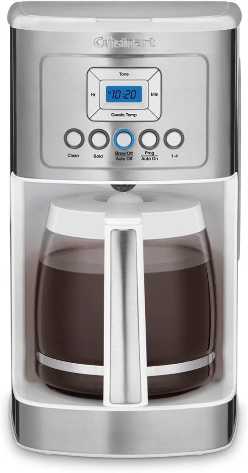 Cuisinart 14-Cup Coffee Maker - Programmable PerfecTemp with Brew Strength Control & Glass Carafe | Stainless Steel, White