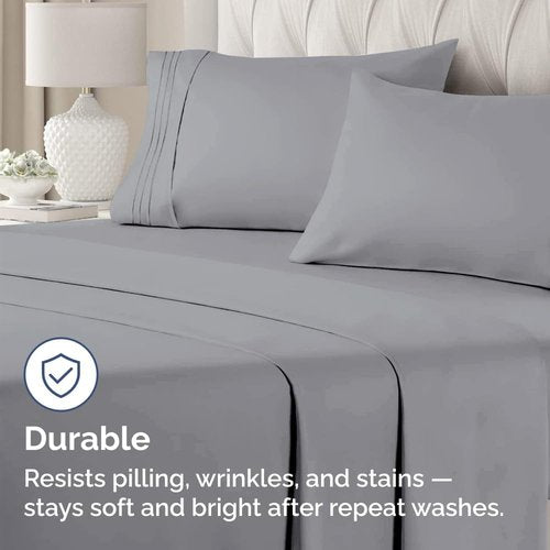 King Standard Pillow Cases by King - Soft Hotel Quality Covers | Comfy Bedding in Steel Blue - Set of 4