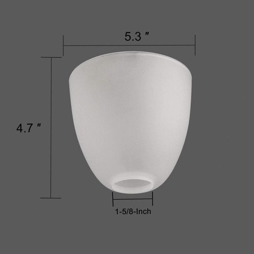 Anmire 4 Pack Frosted Glass Shade, Bell Shaped Light Fixture Replacement Glass Lamp Globe or Cover with 1-5/8-Inch Fitter for Chandelier Wall Sconce Pendant Light G0109