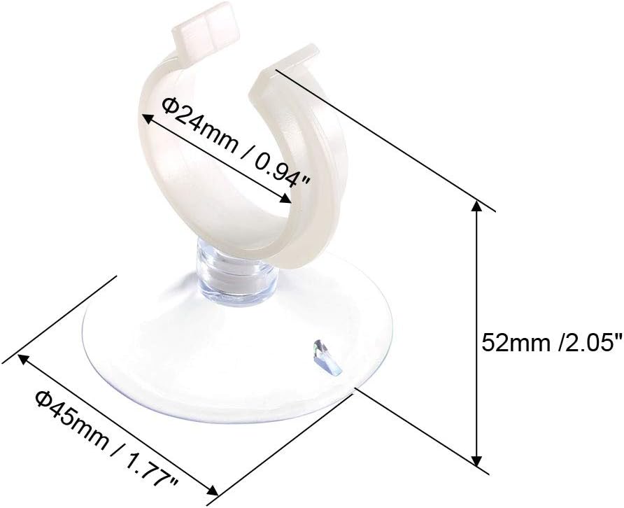 Uxcell Aquarium Suction Cup Clips - Secure Airline Tube Holders for Fish Tanks | Clear 24mm, 12 Pcs