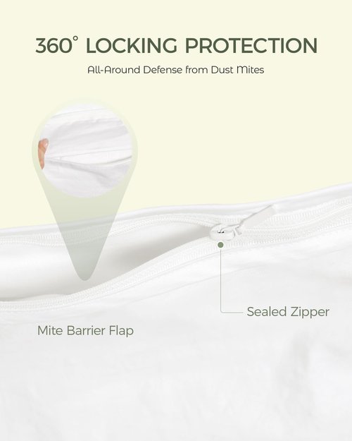 FAUNNA 100% Cotton Duvet Cover, Hypoallergenic Bed Bug Proof White Minimalist Comforter Cover Zipper-Featuring Antimicrobial Product Protection for Enhanced Freshness Duvet Protector (Queen)