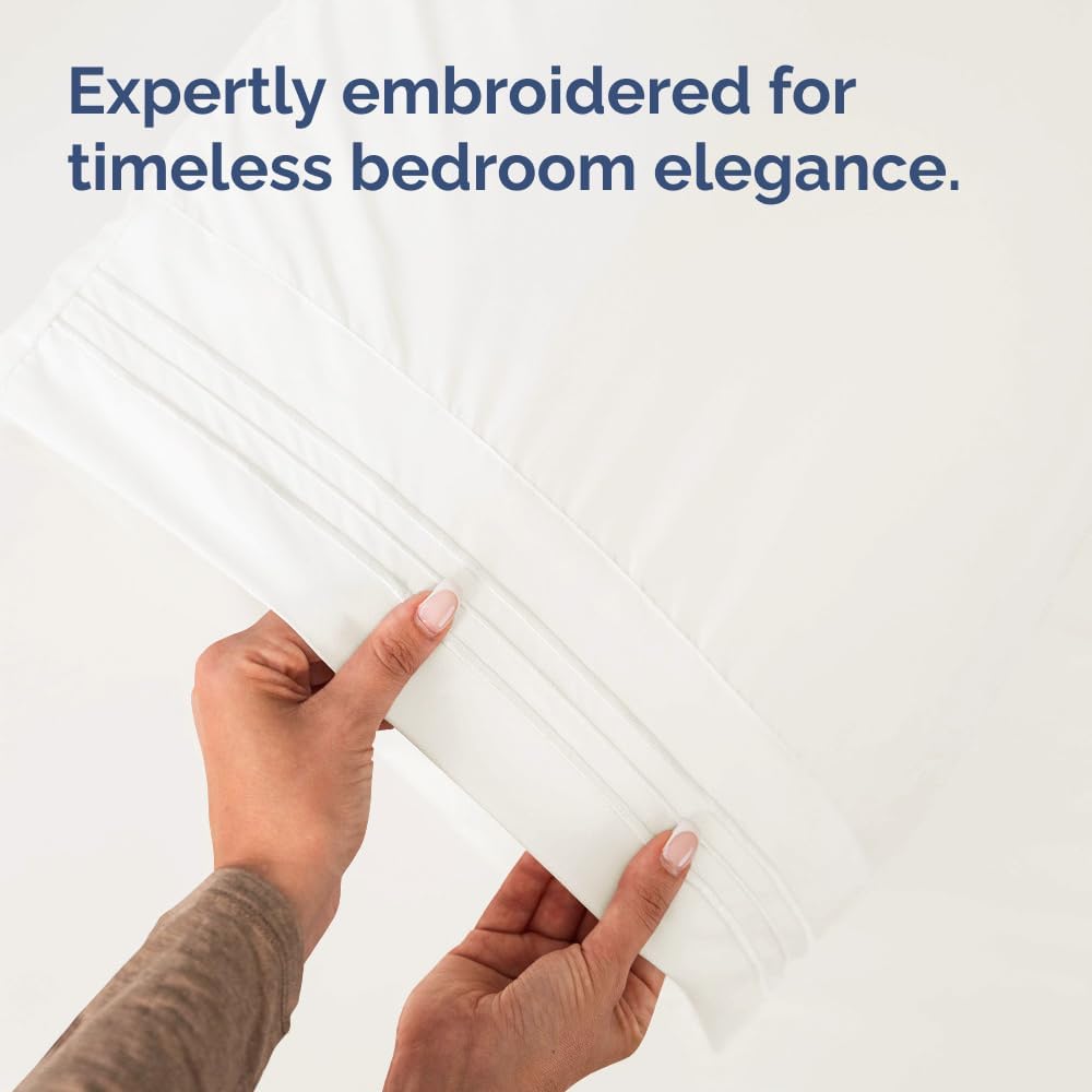 Skiennix Standard Pillow Cases Set of 4 - Ultra Soft Hotel Quality Covers - Machine Washable Antique White