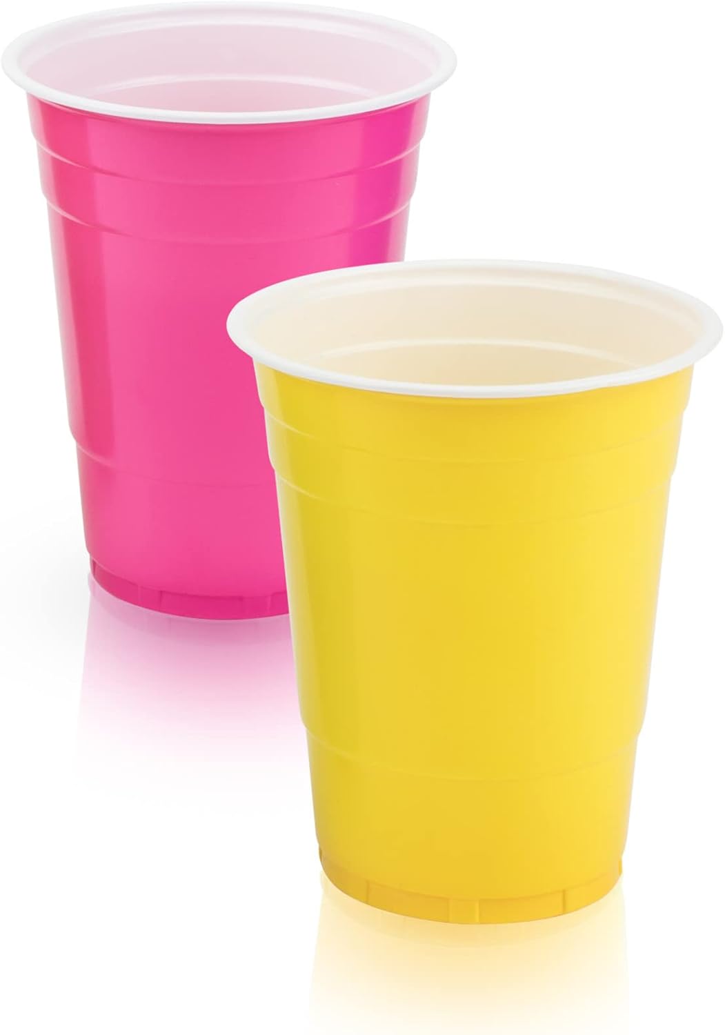 True Party Disposable Plastic Cups - 16 oz Set of 24 for Beers, Cocktails & Beverages | Multicolor