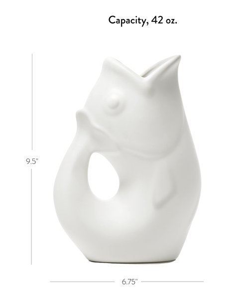 Matte White Gurgle Pot | Large Water Pitcher or Flower Vase | Matte White Serving Ware for Parties | Indoor & Outdoor Serveware | Centerpiece for Dining Room & Coffee Tables