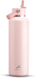 POWCAN 24 oz Insulated Water Bottle - Leakproof, Keeps Drinks Cold 24H | Lightweight Metal with Straw (Cotton Candy)