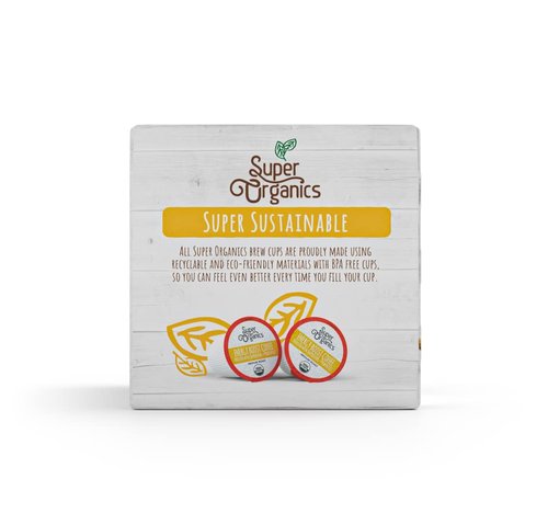 Super Organics Energy Boost Coffee Brew Cups with Superfoods & Probiotics Keurig K-Cup Compatible Energizing, Stamina Medium Roast, USDA Certified Organic, Vegan, Non-GMO, 60ct