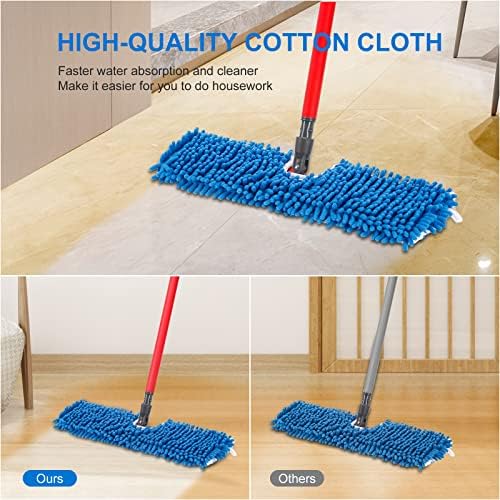 kCarpoly 2 Pack Thicken Mop Refills Head Compatible for O Ceda Dual Action Flip System, Microfiber Mop Head Replacements for Dry Wet Use, Machine Washable Double Sided Surfaces
