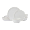 Mikasa Samantha Gold Bone China Chip Resistant 12 Piece Dinnerware Set, Servie for 4