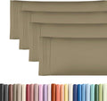 Skiennix Body Pillowcases Set of 4 | Soft & Breathable 20x54 Long Pillow Covers - Cozy Khaki, Machine Washable