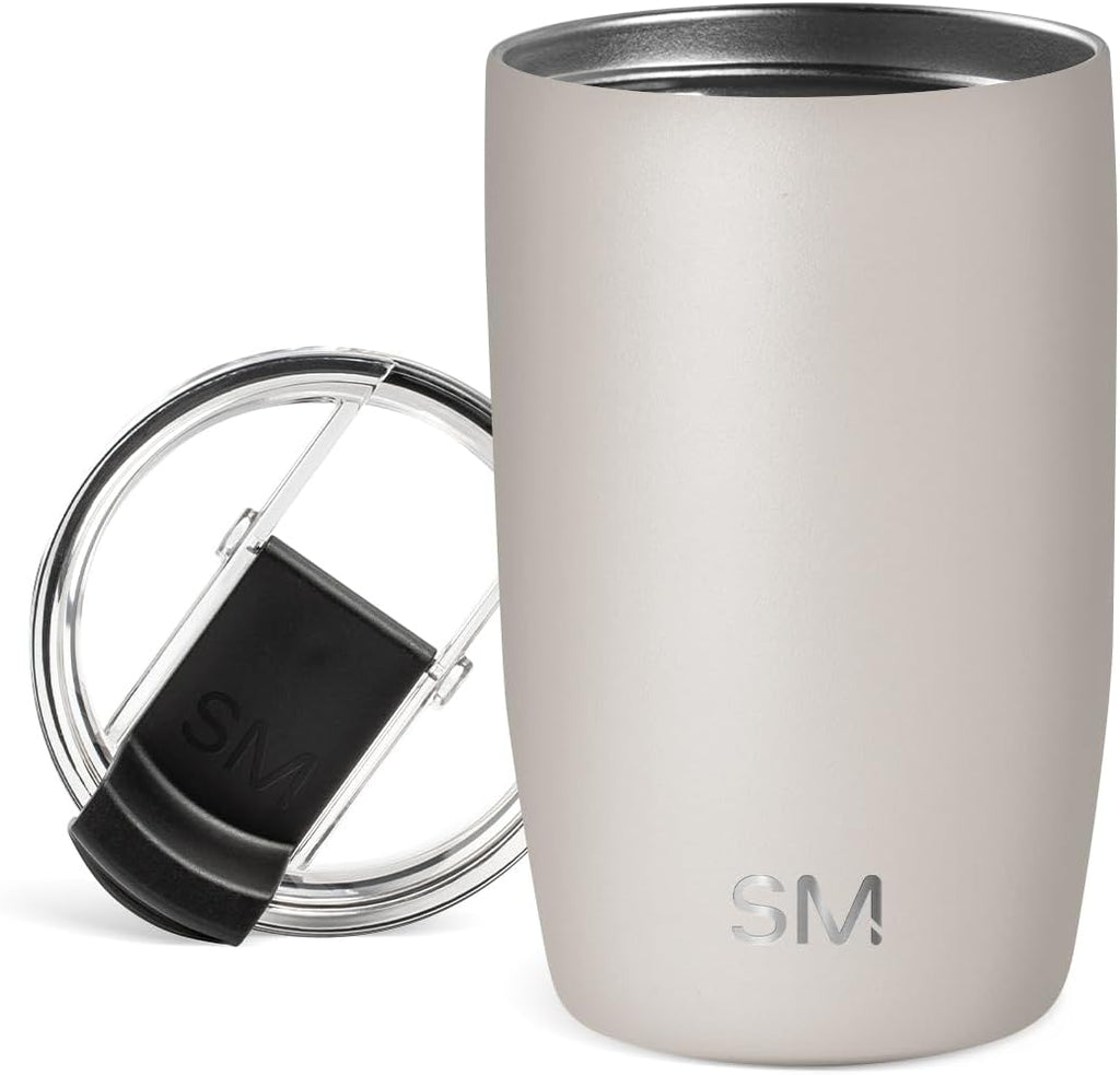 Simple Modern Voyager Tumbler - Insulated Stainless Steel Travel Coffee Mug | 12oz Almond Birch