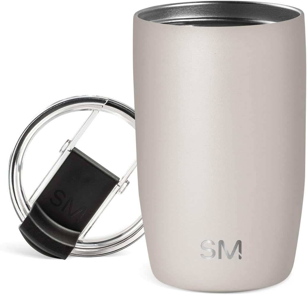 Simple Modern Voyager Tumbler - Insulated Stainless Steel Travel Coffee Mug | 12oz Almond Birch