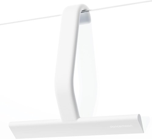 Dancemoon JustHang Shower Squeegee - Award-Winning Silicone Tool with Built-In Hook | 10-Inch White for Streak-Free Cleaning