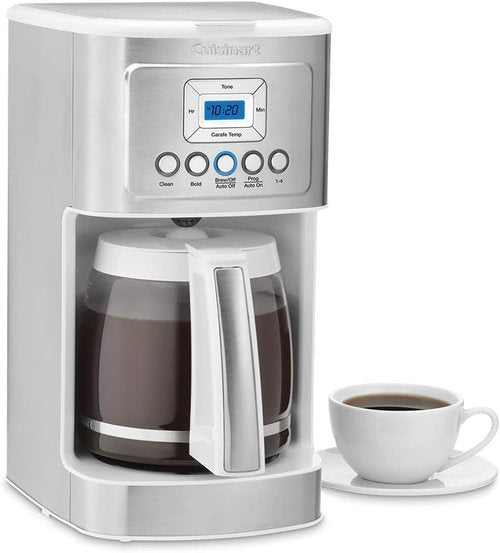 Cuisinart 14-Cup Coffee Maker - Programmable PerfecTemp with Brew Strength Control & Glass Carafe | Stainless Steel, White