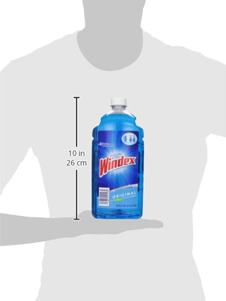Windex Refill Glass & Window Cleaner - Eco-Friendly 100% Recycled Plastic, Original Blue Scent, 2L (Pack of 6)